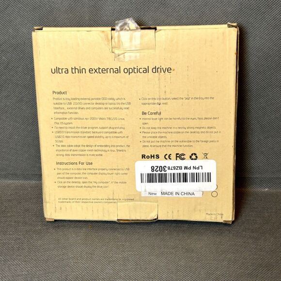 External Optical Drive DVD Disc CB31005 USB Slim Drive-Class 1-5V-NEW-Tested - Picture 7 of 7